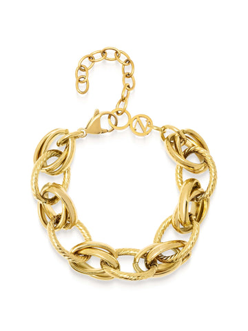 Nialaya Women's Chain Bracelet Mixed Link Statement Bracelet Mixed Link Statement Bracelet